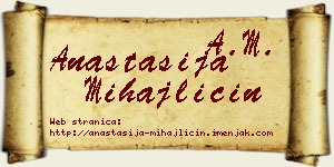 Anastasija Mihajličin vizit kartica